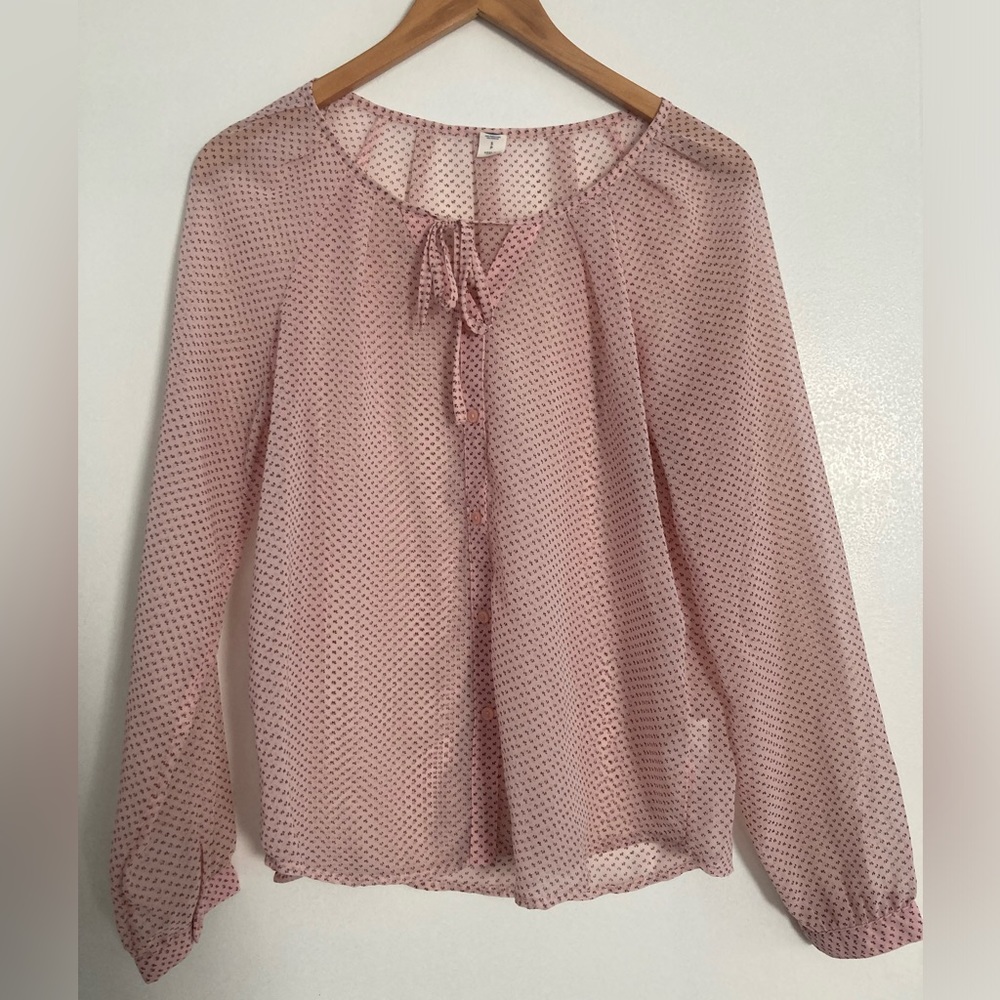 Old Navy Blush Long Sleeve Blouse